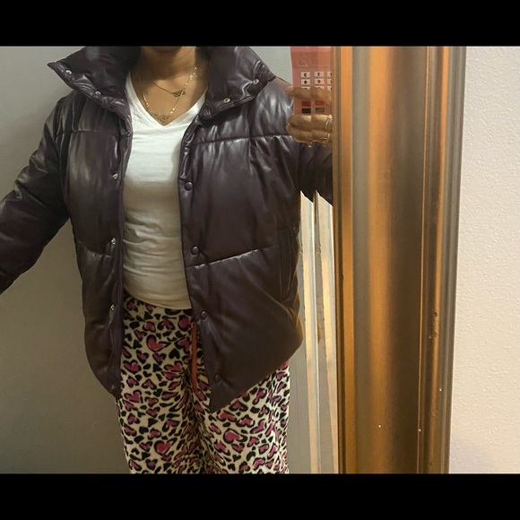 Avec Les Filles Oversized Faux Leather Puffer - Picture 5 of 6